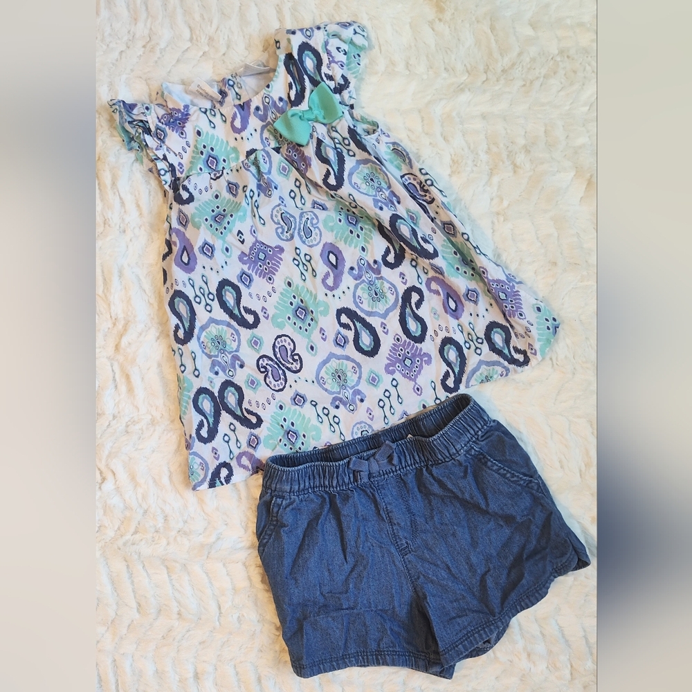 Koala Kids Shirt & Children's Place Dark Blue Jeans Shorts